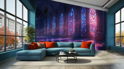 A church with stained glass windows Wall mural