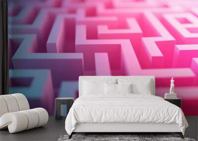 A creative business concept presented as maze, showcasing intricate pathways. Wall mural