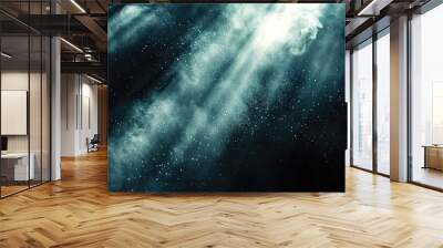 Floating particles in a ray of light Wall mural