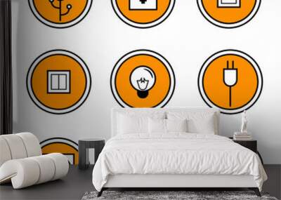 set of flat icons for web Wall mural