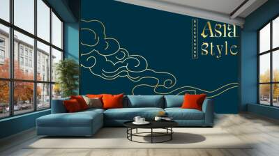 Golden oriental clouds design background Wall mural