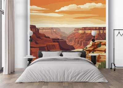 Grand Canyon, National Park Illustration Art. Travel Poster Wall Art. Minimalist Vector art Wall mural