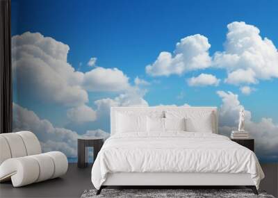 Blue sky with white clouds background Wall mural