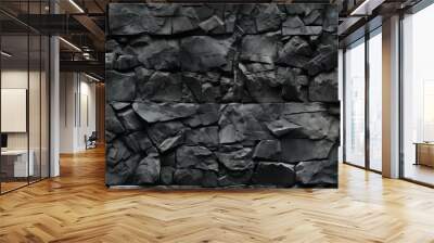 Dark gray slate rock wall texture background Wall mural