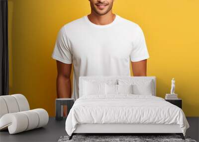 guy in basic white t-shirt Wall mural