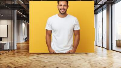 guy in basic white t-shirt Wall mural