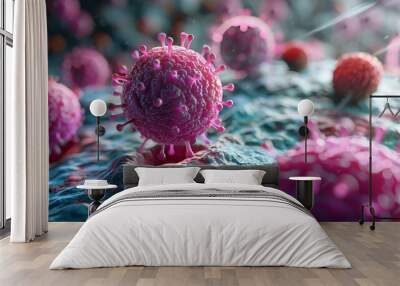 Microscopic view of a virus Wall mural