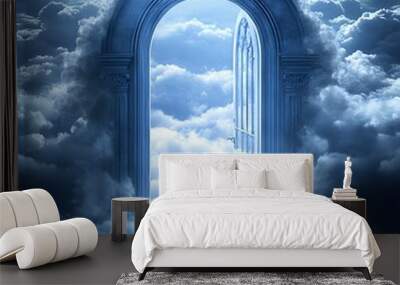 Open Door to Heaven with Clouds Wall mural