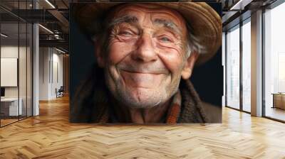 portrait of an old man with a hat Wall mural