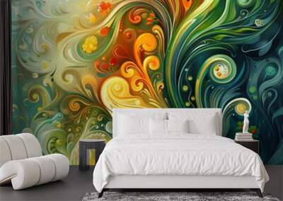 Vibrant Floral Patterns Wall mural