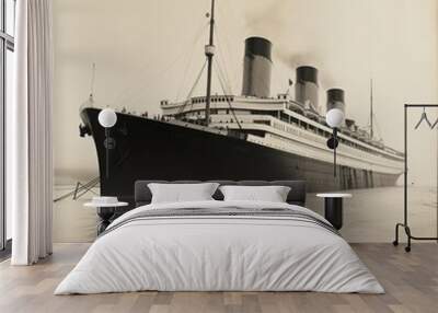 Vintage photo of the ocean liner SS Oceania Wall mural