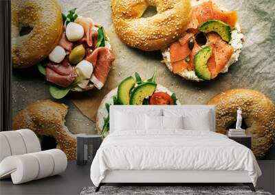 Bagel sandwich healthy Wall mural