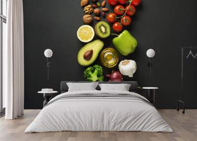 Healthy food with vegetable and fruit Wall mural