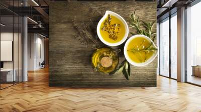 Olive oil with herbs Wall mural