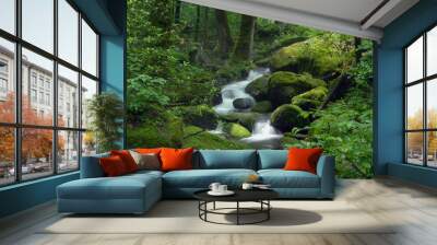 Mossy waterfall Wall mural