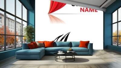 Company name. Fire vector on white background Wall mural