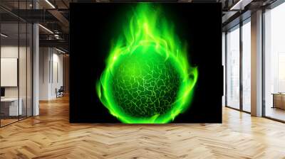 Fiery lava ball. Wall mural