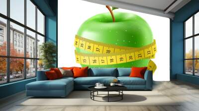 Green apple and measure tape Wall mural