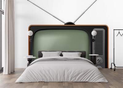 Realistic vintage TV. Wall mural