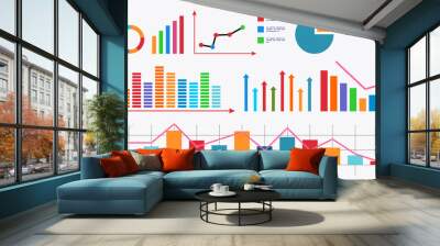 Chart. Analytical data. Vector stock illustration isolated Wall mural