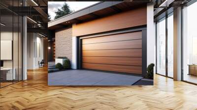 Modern garage door with a creative design Wall mural