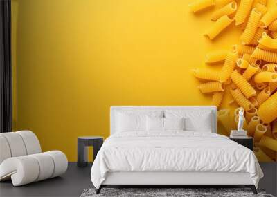 Mouthwatering tasty pasta food with copy text space. For ads and banners in wide image size. Generative AI Wall mural