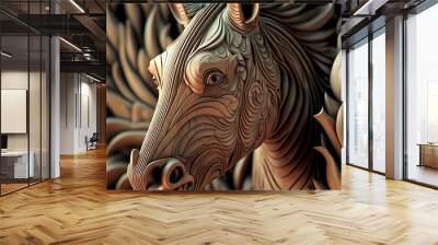 Wood carving animal Wall mural