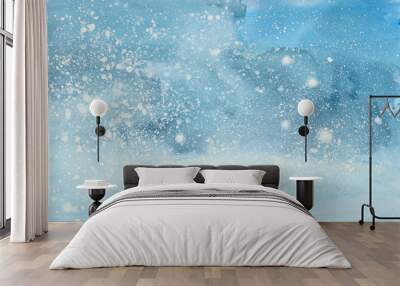  watercolor winter snowstorm Wall mural