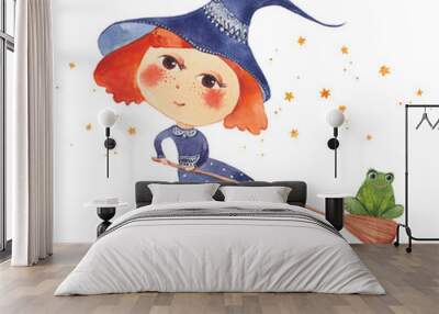 witch and toad Wall mural