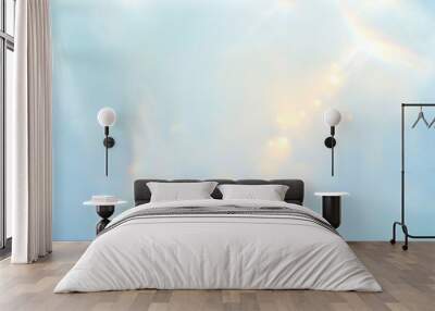 delicate abstract pastel blue background with gold sequins copy Wall mural