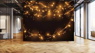 Glittering gold garland. Perfect for invitation, banner etc.  Wall mural