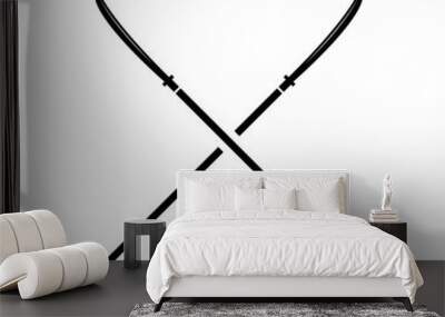 Black Sword on transparent background. Crossed Knight Sword Ancient Weapon Cartoon Design	
 Wall mural