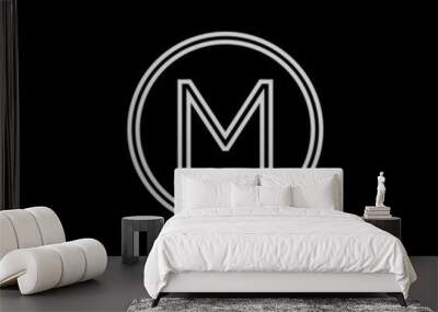 Letter M Modern Minimalist Circle Creative Abstract Business logo Wall mural