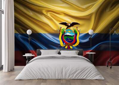 ecuadorean Flag for national Day or Independence Day of ecuador Wall mural