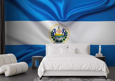 El Salvadoran flag for national Day or Independence Day of El Salvador Wall mural