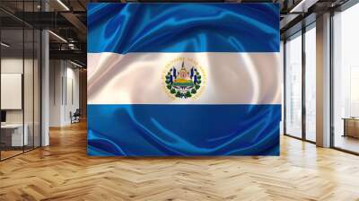 El Salvadoran flag for national Day or Independence Day of El Salvador Wall mural