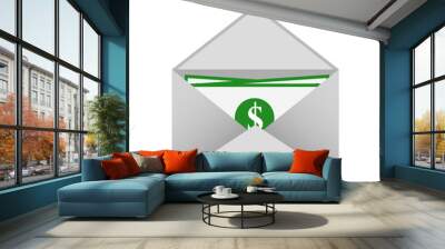 envelope with illustration of money vector design with a white background Wall mural