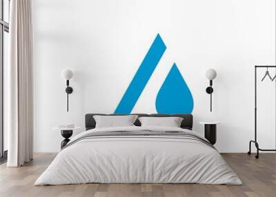 Letter A and Drop Logo. water or oil template design. Wall mural