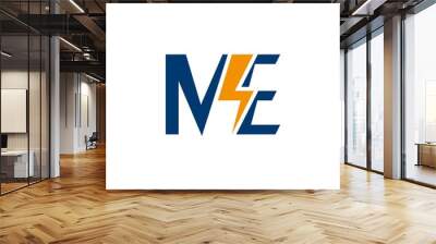 Letter ME, EM logo. Electrical Logo. service logo. Wall mural