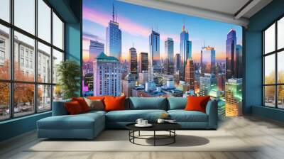 skyscraper office building abstract backgrounds illustration Wall mural