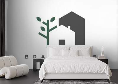 tree house and building logo vector Wall mural