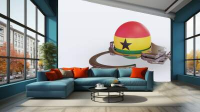 3d handcuff Ghana flag rendering right view Wall mural