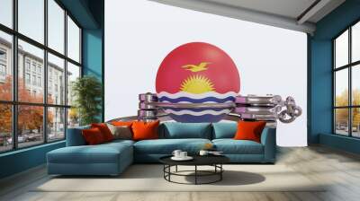 3d handcuff Kiribati flag rendering front view Wall mural