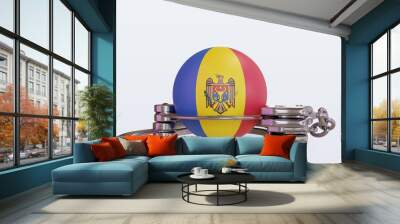 3d handcuff Moldova flag rendering front view Wall mural