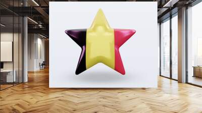 3d star Belgium flag rendering front view Wall mural