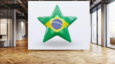 3d star Brazil flag rendering front view Wall mural