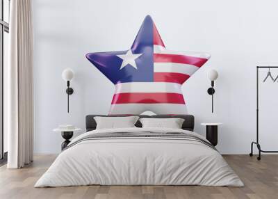 3d star Liberia flag rendering front view Wall mural