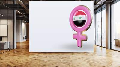 3d women day symbol Syria flag rendering right view Wall mural