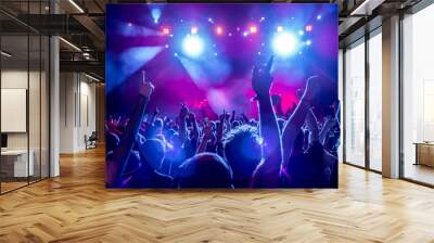 cheering crowd at a rock concert Wall mural