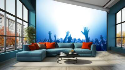 cheering crowd at a rock concert Wall mural